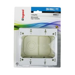 Legrand Rectangle Plastic 2 gang Outlet Box White