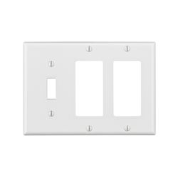Leviton White 3 gang Thermoset Plastic Decorator/Toggle Wall Plate 1 pk