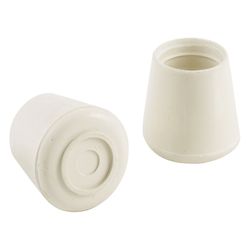 Shepherd Hardware Rubber Leg Tip White Round 1 in. W 4 pk
