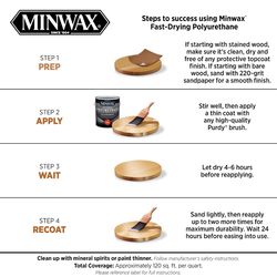 Minwax Warm Satin Clear Oil-Based Fast-Drying Polyurethane 0.5 pt