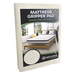 Nevlers Foam Mattress Gripper Pad White Rectangle 54 in. W X 72 in. L 1 pk