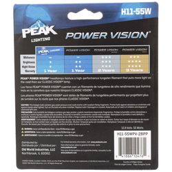 Peak Power Vision Halogen Forward Lighting Automotive Bulb H11-55W