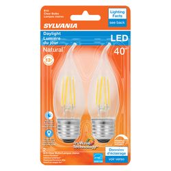 Sylvania Natural B10 E26 (Medium) LED Bulb Daylight 40 W 2 pk
