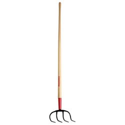 Razor-Back 63.25 in. 4 Tine Steel Rake Wood Handle