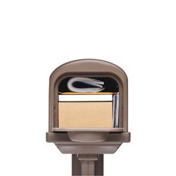 Architectural Mailboxes Classic Classic Plastic Post Mount Mocha Double Door Mailbox