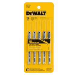 DEWALT 3 in. High Carbon Steel T-Shank Jig Saw Blade 12 TPI 5 pk