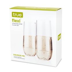 True 8 oz Clear Plastic Wine Glass