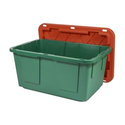 Greenmade Pro. Grade 27 gal Green/Red Snap Lock Storage Box 14.7 in. H X 20.4 in. W X 30.4 in. D Sta