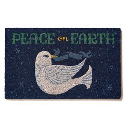 Entryways 17 in. W X 28 in. L Blue Peaceful Tiding Coir Door Mat