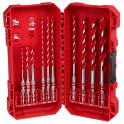 Milwaukee Assorted Carbide Tipped Hammer Drill Bit Set Hex Shank 10 pc
