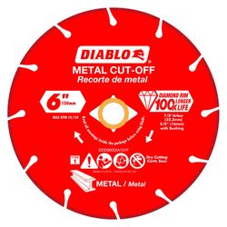 Diablo 6 in. D X 7/8 in. X 0.047 in. thick Diamond Metal Cut-Off Wheel