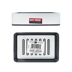 iDesign Metro Ultra Brushed Black/Silver Aluminum/Plastic Soap Dish