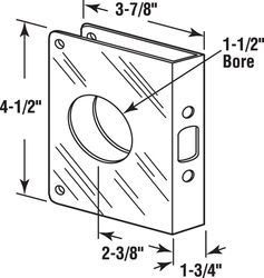 Prime-Line 4.5 in. H X 3.875 in. L Brass-Plated Brass Door Reinforcer