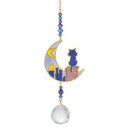 Woodstock Chimes Multicolored Acrylic/Glass/Metal 4 in. H Cats on the Roof Suncatcher