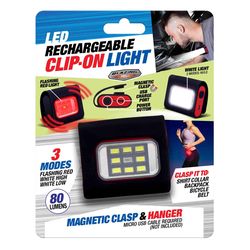 Blazing LEDz Black/Red LED Rechargeable COB Clip Light