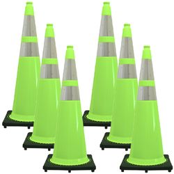 Mr. Chain JBC 36 in. Round Green Safety Cone 6 pk