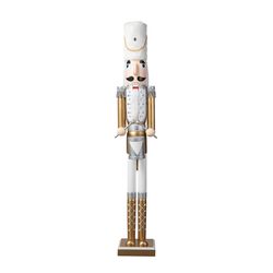 Glitzhome Gold/White Christmas Deluxe Dressed Soldier Nutcracker 42 in.