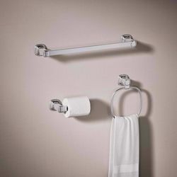 Kohler Envelu Polished Chrome Silver Bathroom Hardware Kit Metal