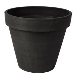 Algreen 4 in. H X 4.4 in. D Plastic Valencia Banded Planter Spun Black