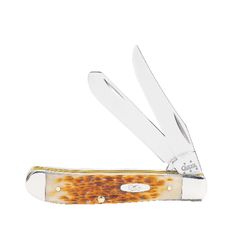 Case Mini Trapper Amber Stainless Steel 4-5 in. Pocket Knife