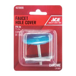 Ace Faucet Hole Cover For Universal 1-3/4 in. D Silver/White Stainless Steel 1 pc
