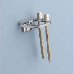 Oakbrook Collection Brushed Nickel Silver Die Cast Zinc Toothbrush/Tumbler Holder