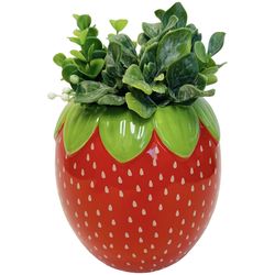 Streamline Ceramic Strawberry Planter Red/Green/Yellow