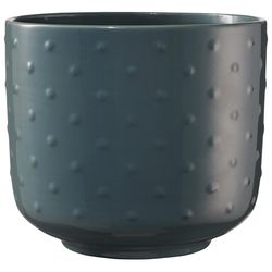 SK Pottery 6.7 in. H X 7.5 in. D Clay Baku Ceramic Pot Blue/Green