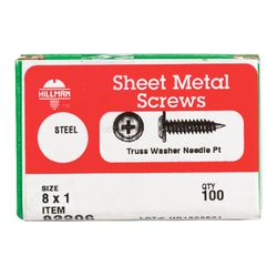 HILLMAN No. 8 Ga. X 1 in. L Phillips Truss Head Self-Piercing Screws 1 pk