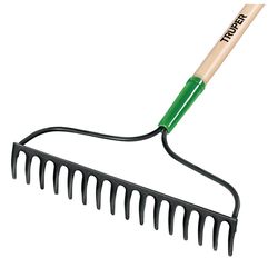 Truper Tru-Tough 59.75 in. 16 Tine Steel Bow Rake Wood Handle