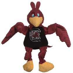 HuggleHounds Knottie For Dog Multicolored Plush South Carolina (U of) Cocky Squeaky Dog Toy Small 1