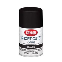Krylon Short Cuts Flat Black Spray Paint 3 oz