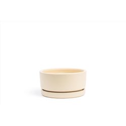Momma Pots 8.5 in. W Porcelain Low Planter Almond