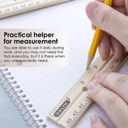 Bazic Products 12 in. L X 1 in. W Wood Single Metal Edge Ruler Metric and SAE