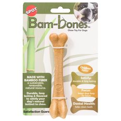 Spot Bam-bones For Dog Beige Bamboo Fibers Bone Chew Dog Toy Medium 1 pk