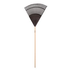 UnionTools 66.75 in. 24 Tine Poly Leaf Rake Wood Handle