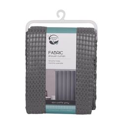 Zenna Home 72 in. H X 70 in. W Grey Spa Waffle Shower Curtain Fabric