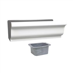 Amerimax 4.25 in. H X 5.5 in. W X 10.5 in. L White Aluminum K End w/Drop