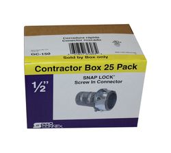 Sigma Engineered Solutions Snap Lock 1/2 in. D Die-Cast Zinc Screw-In Connector For FMC 25 pk