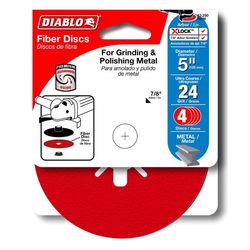 Diablo 5 in. Aluminum Oxide Center Mount Fiber Disc 24 Grit Extra Coarse 4 pk
