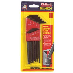 Eklind Ball-Hex-L SAE Long Arm Ball End Hex L-Key Set 11 pc