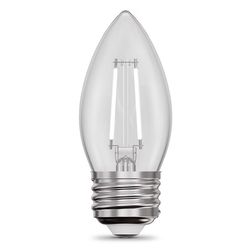 Feit White Filament B10 E26 (Medium) Filament LED Bulb Soft White 60 Watt Equivalence 2 pk