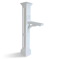 Mayne Charelston 58 in. Matte White Plastic Mailbox Post
