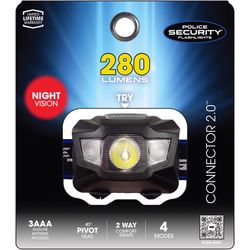 Police Security Connector 2.0 280 lm Black LED Head Lamp AAA Battery