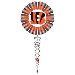 Spinfinity Designs Stainless Steel 14 in. Cincinnati Bengals Wind Spinner Mini Set