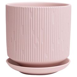 Chive Virago 5 in. D Ceramic Shape C Flower Pot Soft Pink