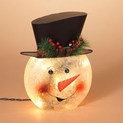 Gerson Multicolored Glass Snowman Table Decor 11 in.