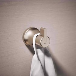 Kohler Sivaro 2.42 in. H X 2.08 in. W X 2.5 in. L Vibrant Brushed Nickel Silver Robe Hook