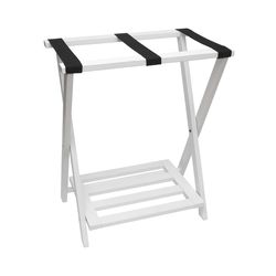 Lipper International Wood Luggage Rack with Shoe Rack