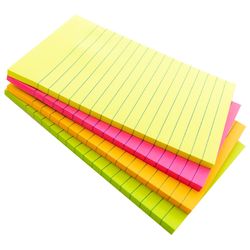Bazic Products 6 in. W X 4 in. L Assorted Neon Lined Sticky Notes 1 pad